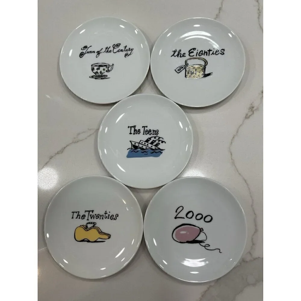 Pottery Barn China Millennium Coasters Set of 5 Coasters 4”